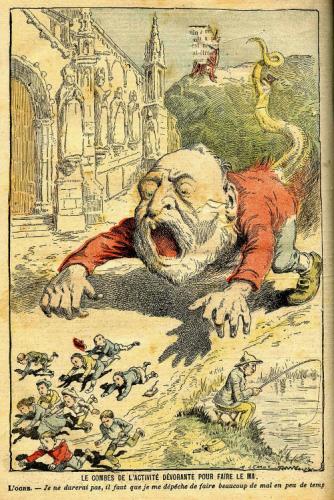 Caricature de l'anticléricalisme de Combes