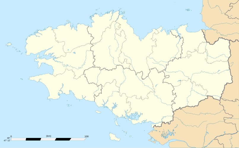 Carte de la région administrative de Bretagne