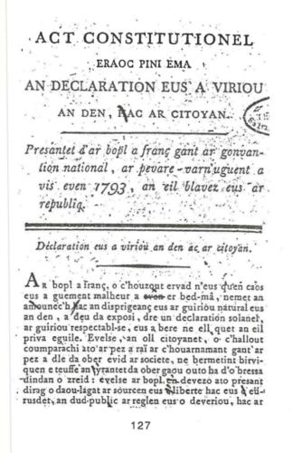 1ere page déclaration des droits de l'homme en breton