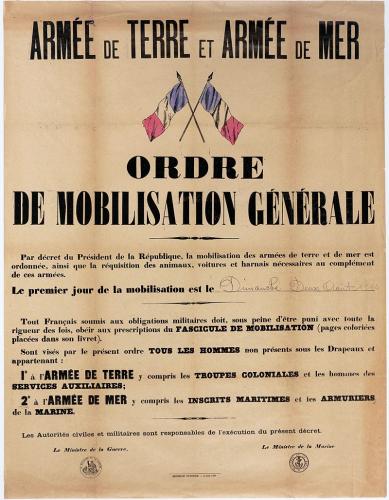 Ordre de mobilisation générale du 2 août 1914