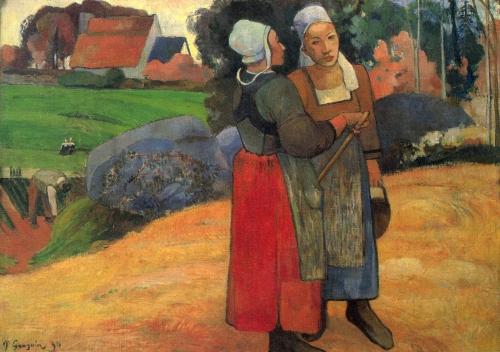 Tableau représentant des paysannes bretonnes